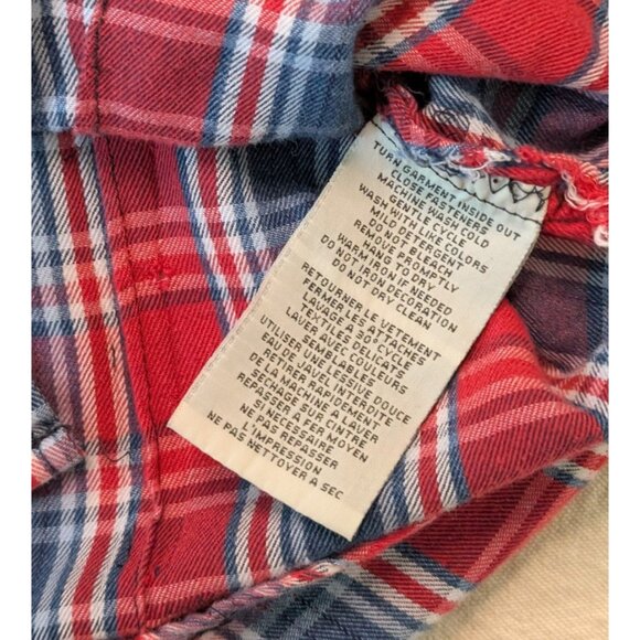 Ralph Lauren Denim Supply Western Red Cotton Flannel Studded Eagle Pearl Snap MD - Picture 7 of 10